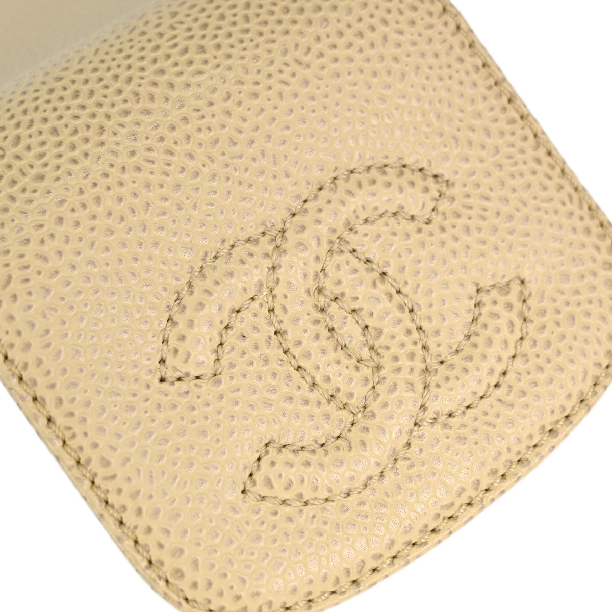 Chanel Light Beige Caviar Skin Cigarette Case Small Good