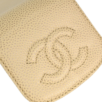 Chanel Light Beige Caviar Skin Cigarette Case Small Good