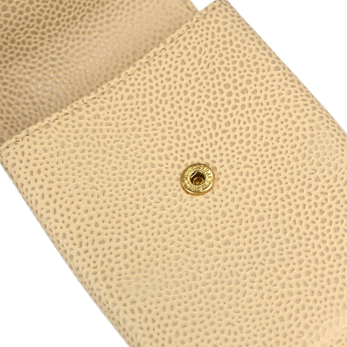 Chanel Light Beige Caviar Skin Cigarette Case Small Good