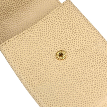 Chanel Light Beige Caviar Skin Cigarette Case Small Good
