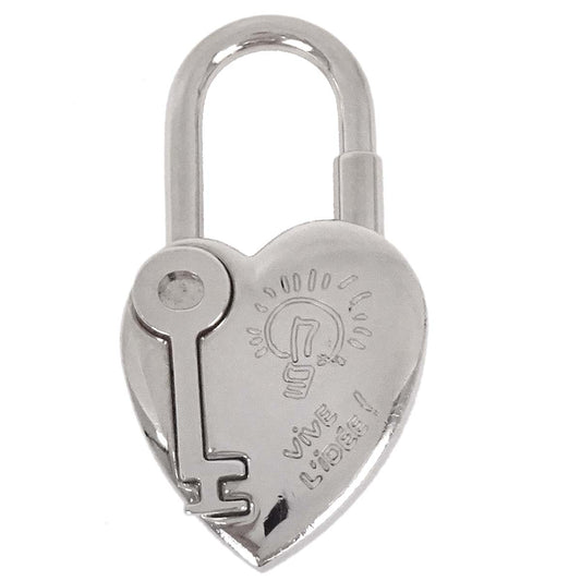 Hermes Annee De La Fantaisie Cadena Padlock Bag Charm Silver Small Good