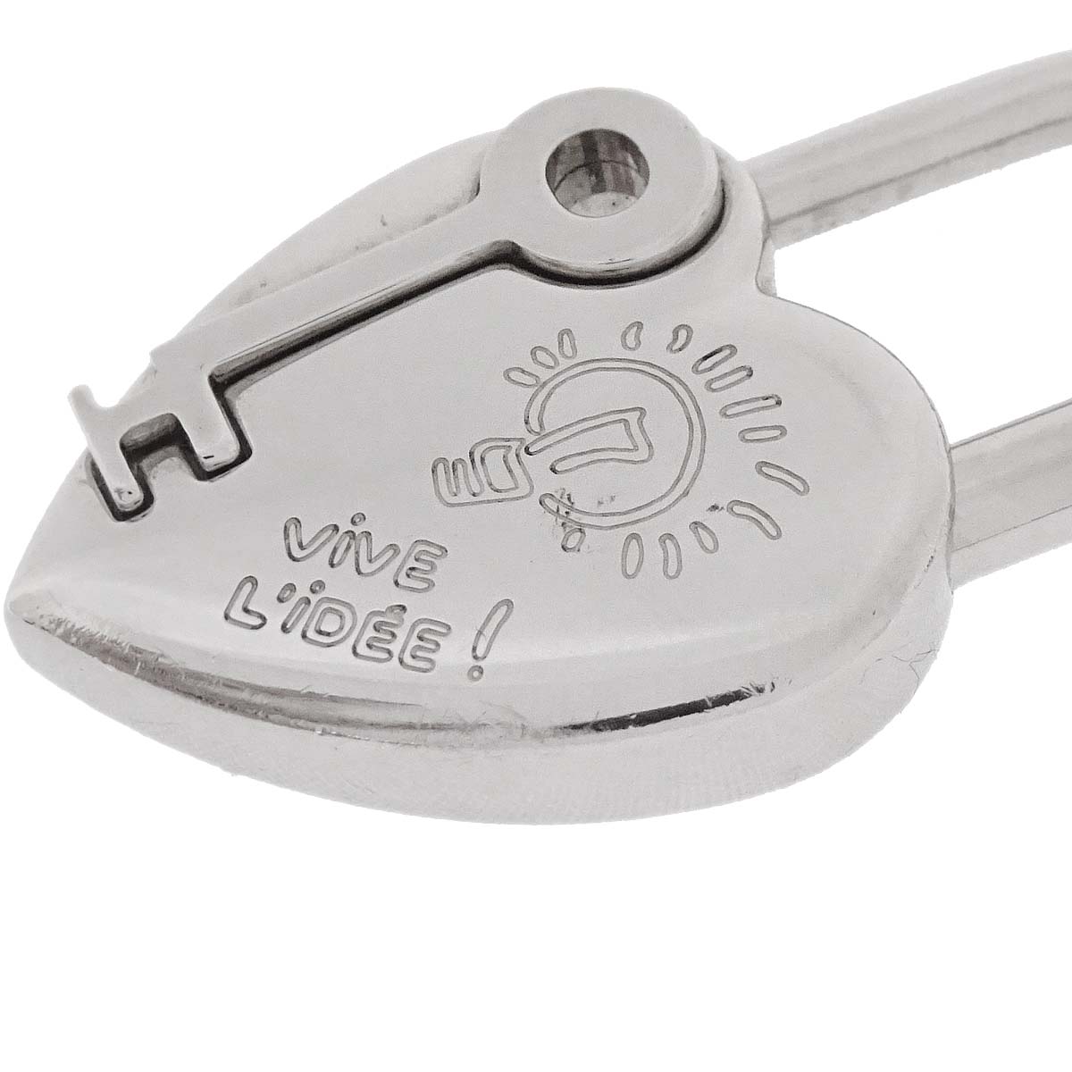 Hermes Annee De La Fantaisie Cadena Padlock Bag Charm Silver Small Good