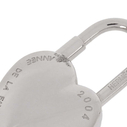 Hermes Annee De La Fantaisie Cadena Padlock Bag Charm Silver Small Good