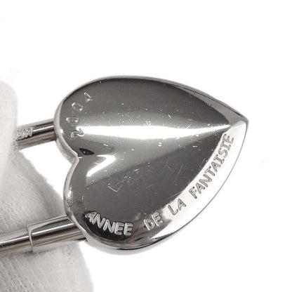 Hermes Annee De La Fantaisie Cadena Padlock Bag Charm Silver Small Good