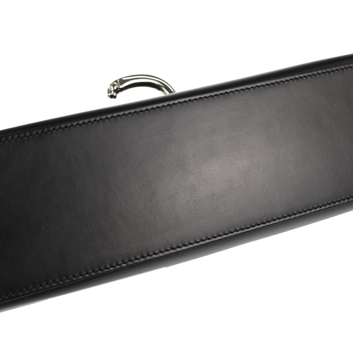 Cartier Black Leather Panthere Top Handle Handbag