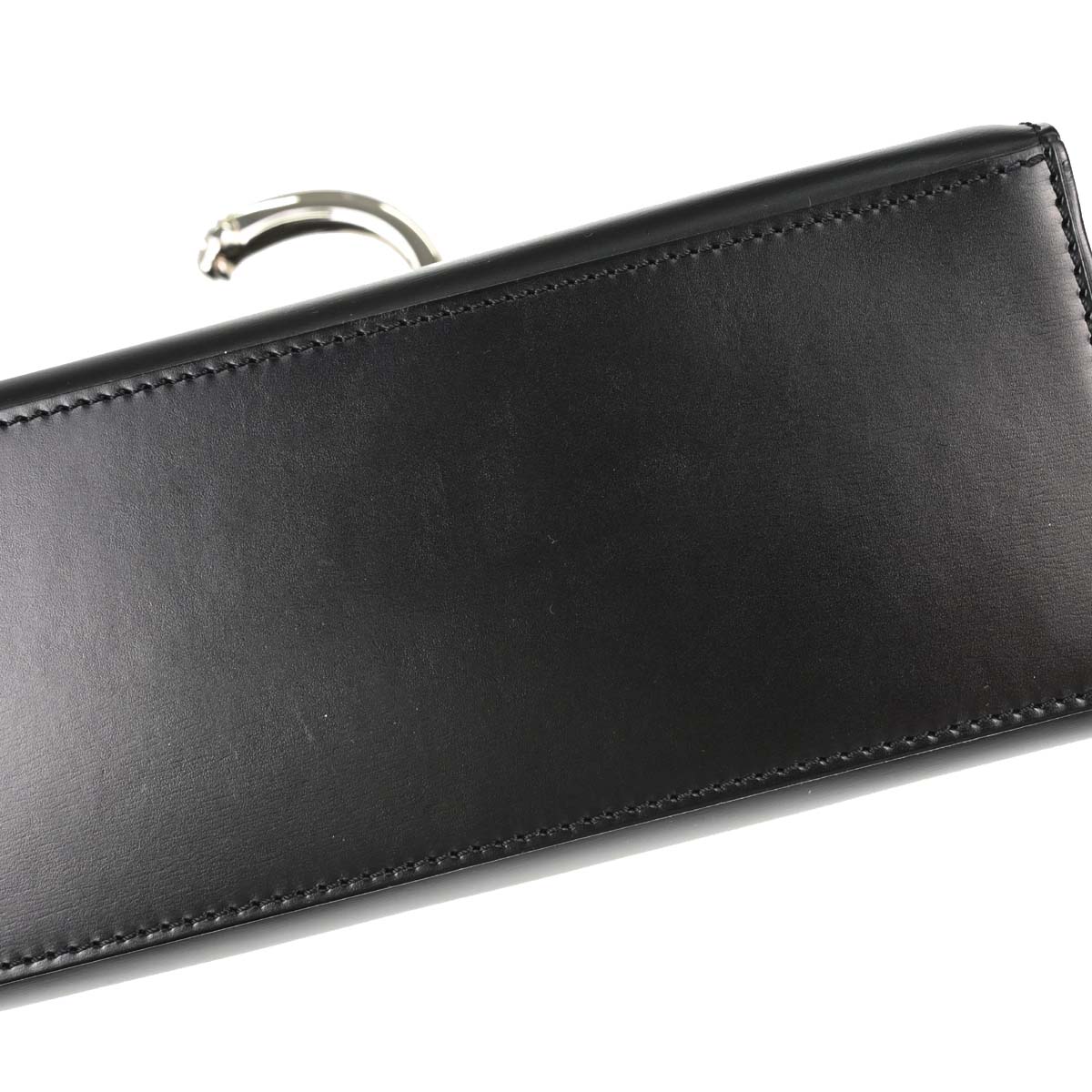 Cartier Black Leather Panthere Top Handle Handbag