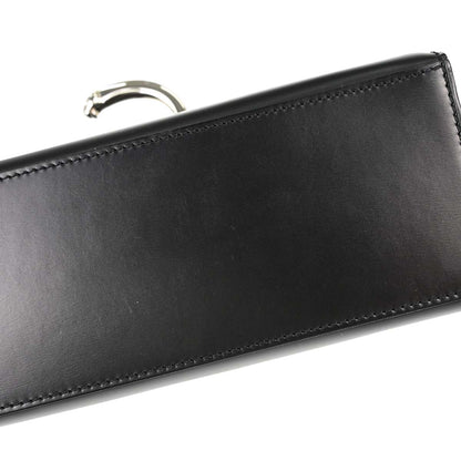 Cartier Black Leather Panthere Top Handle Handbag