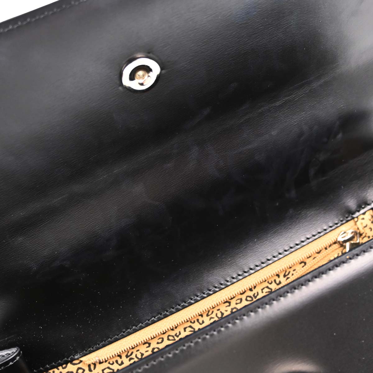 Cartier Black Leather Panthere Top Handle Handbag