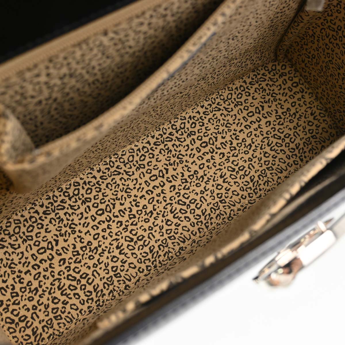 Cartier Black Leather Panthere Top Handle Handbag