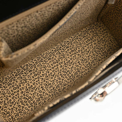 Cartier Black Leather Panthere Top Handle Handbag