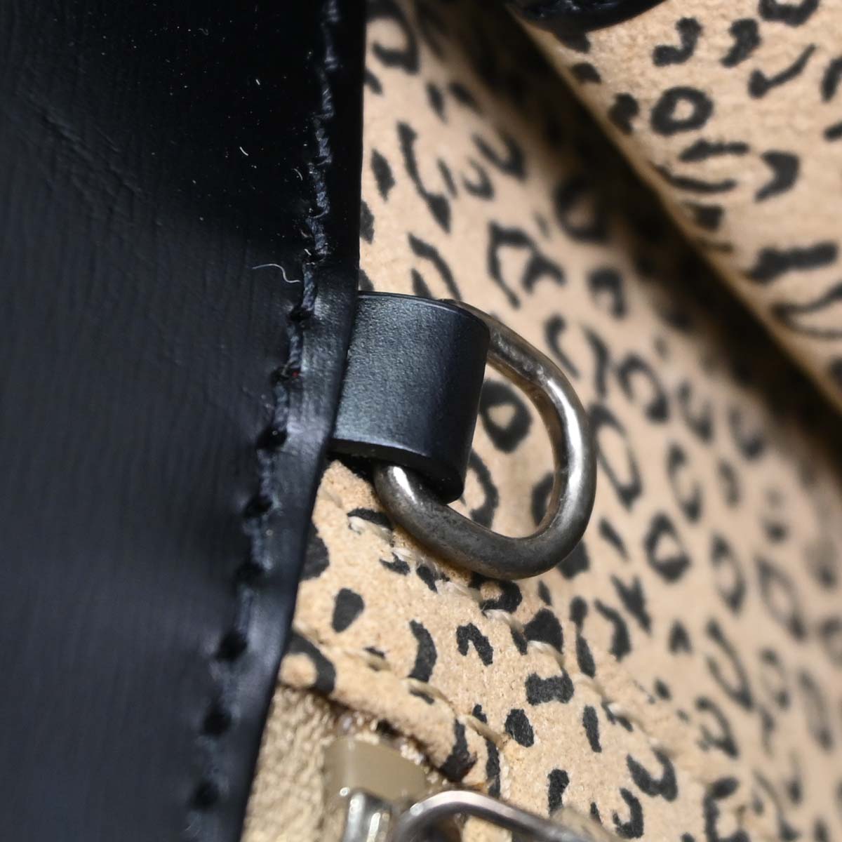 Cartier Black Leather Panthere Top Handle Handbag