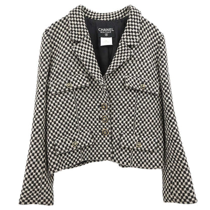 Chanel 1995 Single Breasted Tweed Jacket Brown #40