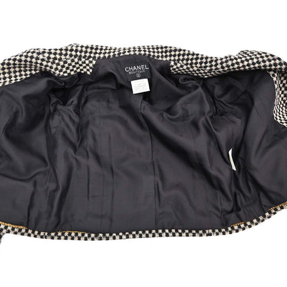 Chanel 1995 Single Breasted Tweed Jacket Brown #40