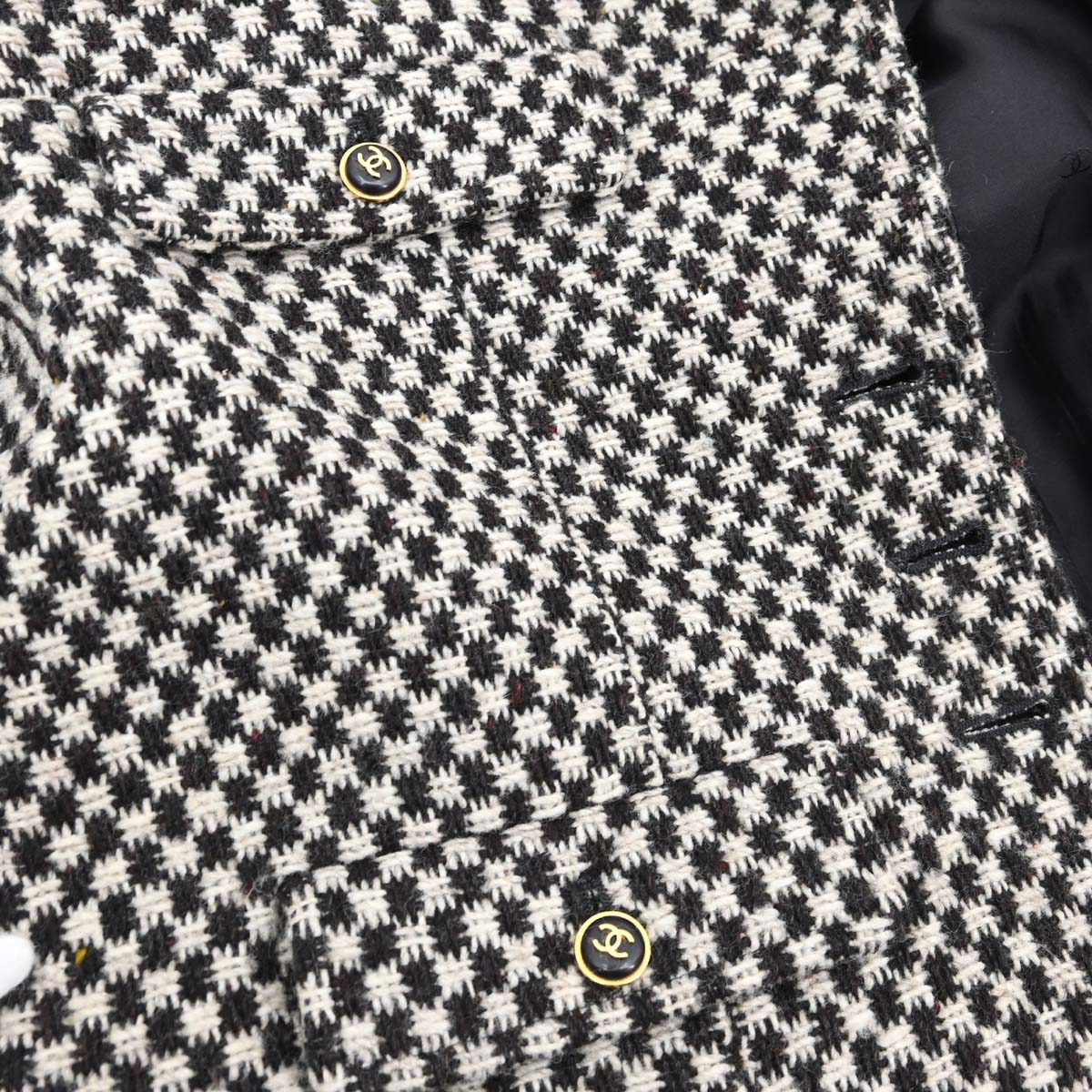 Chanel 1995 Single Breasted Tweed Jacket Brown #40