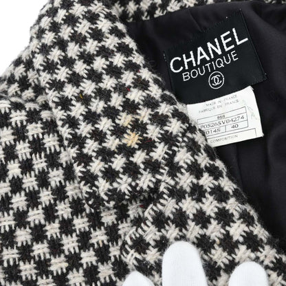 Chanel 1995 Single Breasted Tweed Jacket Brown #40