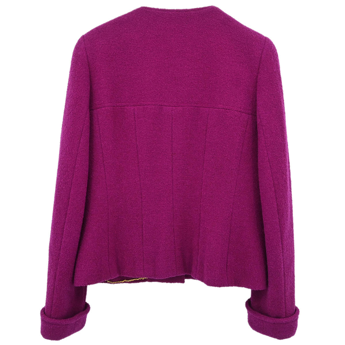 Chanel 1995 Collarless Tweed Jacket Purple #40