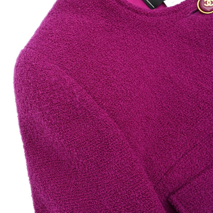 Chanel 1995 Collarless Tweed Jacket Purple #40