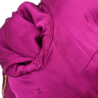 Chanel 1995 Collarless Tweed Jacket Purple #40