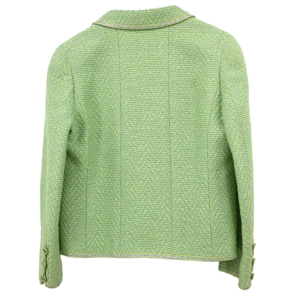 Chanel 1997 Single Breasted Tweed Jacket Green #42
