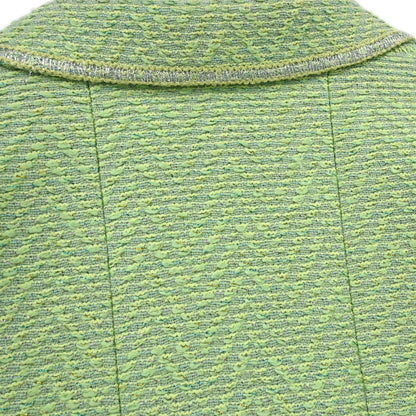 Chanel 1997 Single Breasted Tweed Jacket Green #42