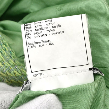 Chanel 1997 Single Breasted Tweed Jacket Green #42