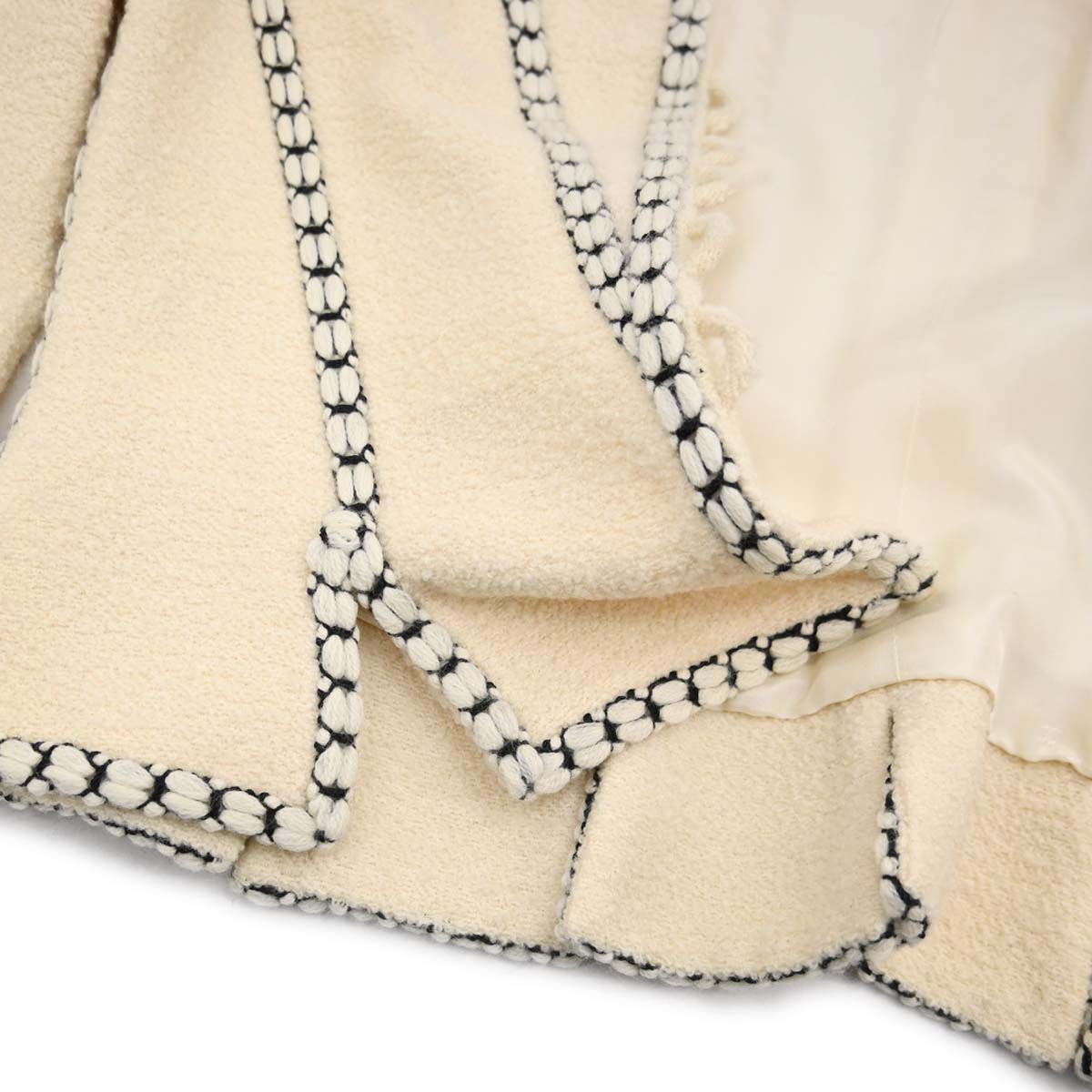 Chanel 1993 Collarless Tweed Jacket Ivory#36