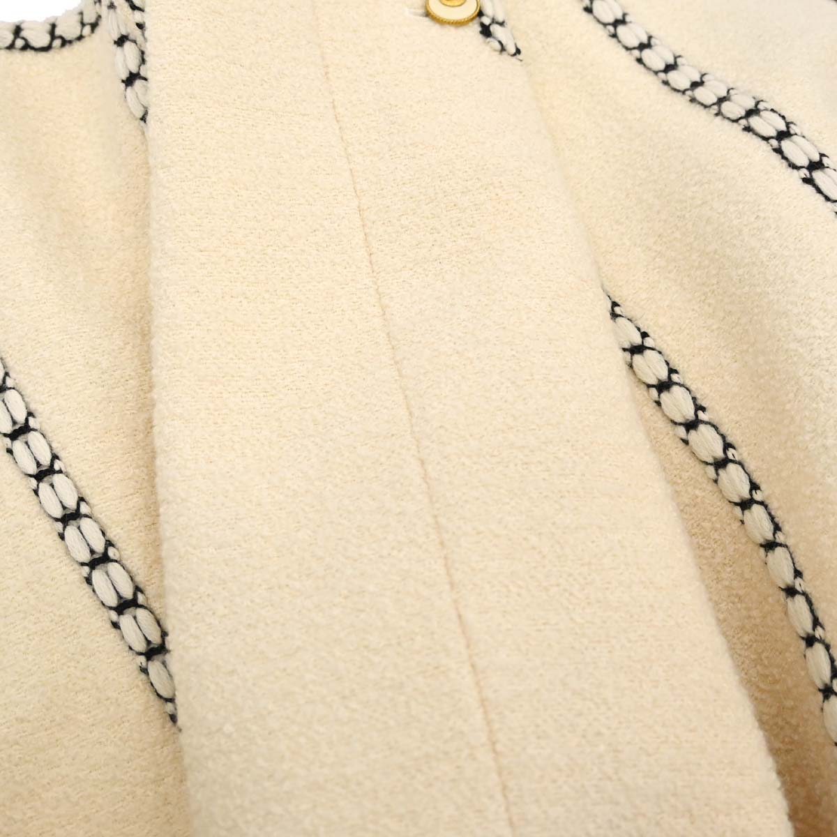 Chanel 1993 Collarless Tweed Jacket Ivory#36