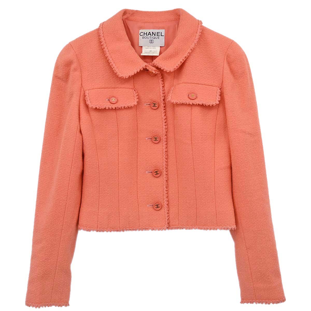 Chanel 1997 Tweed Jacket Orange #38
