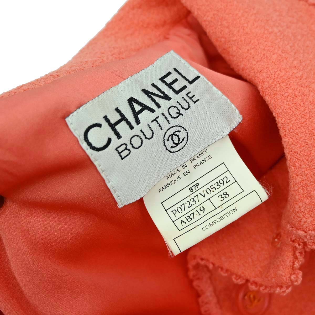 Chanel 1997 Tweed Jacket Orange #38
