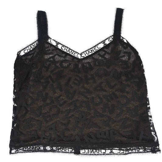 Chanel 1998 Lace Camisole Top Black Brown #38