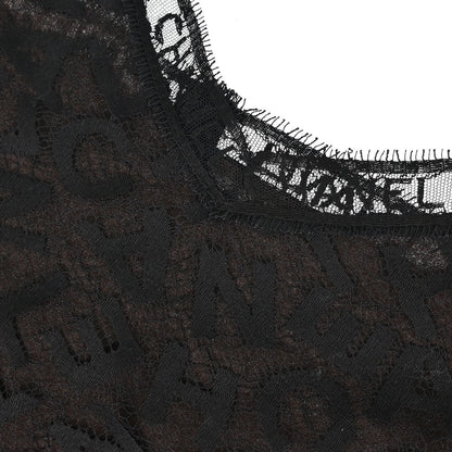 Chanel 1998 Lace Camisole Top Black Brown #38