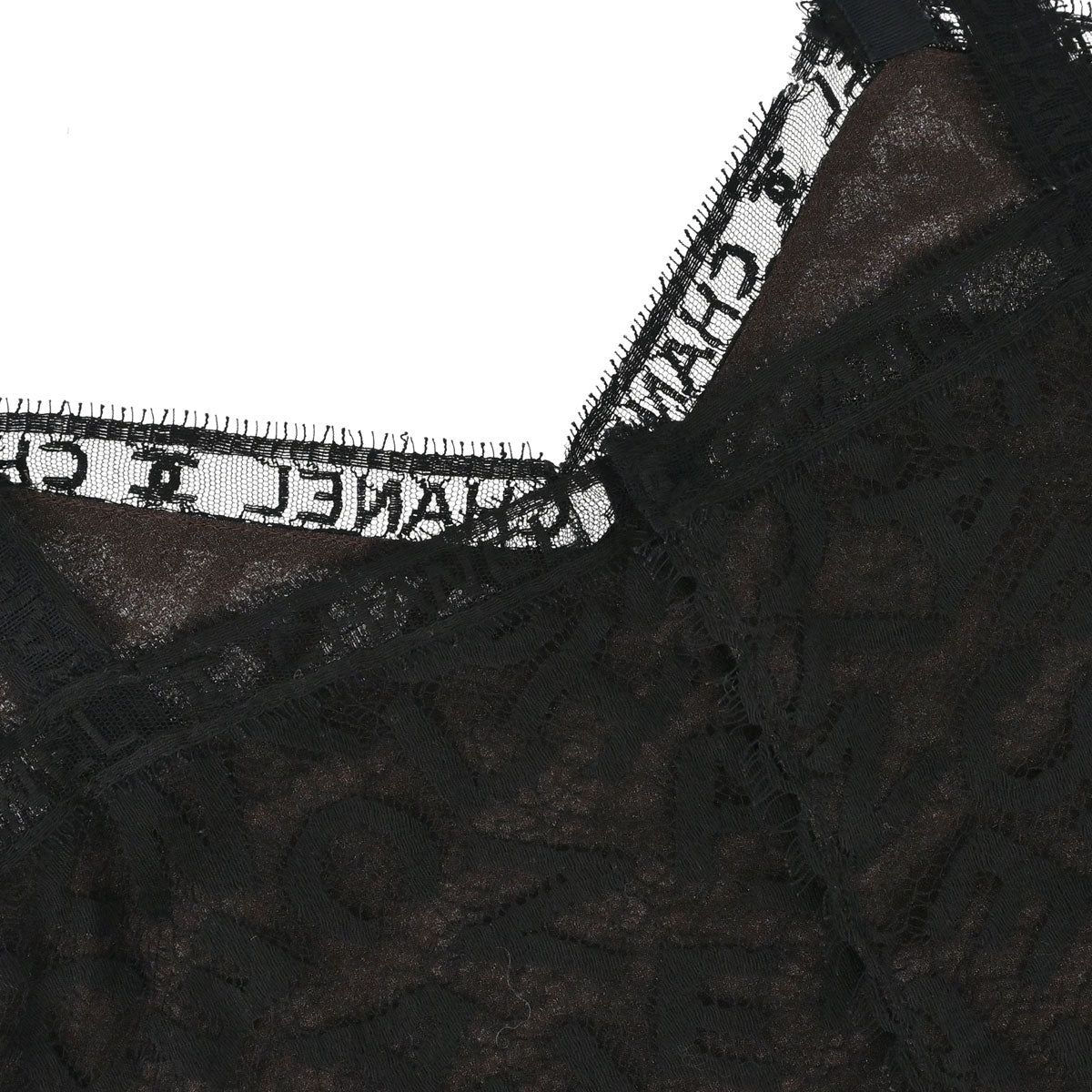 Chanel 1998 Lace Camisole Top Black Brown #38