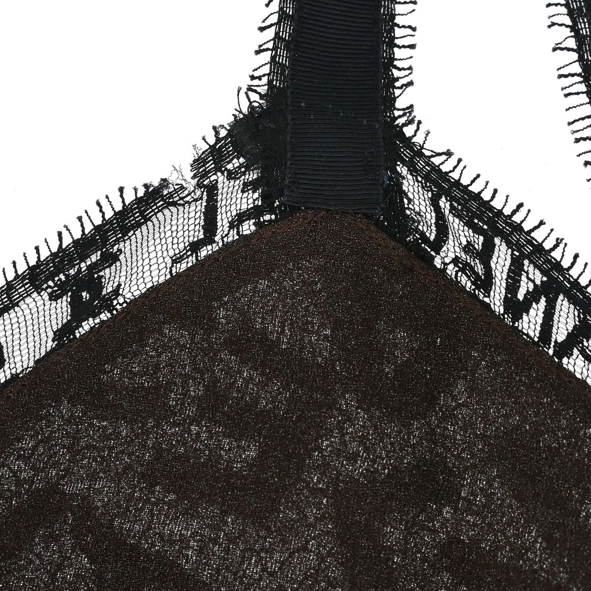 Chanel 1998 Lace Camisole Top Black Brown #38