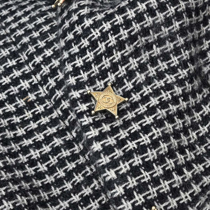 Chanel 2014-2015 Paris-Dallas Tweed Coat Black White #38