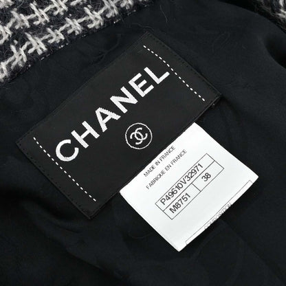 Chanel 2014-2015 Paris-Dallas Tweed Coat Black White #38