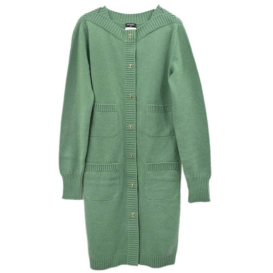 Chanel 2012 Knit Dress Long Cardigan Green #40