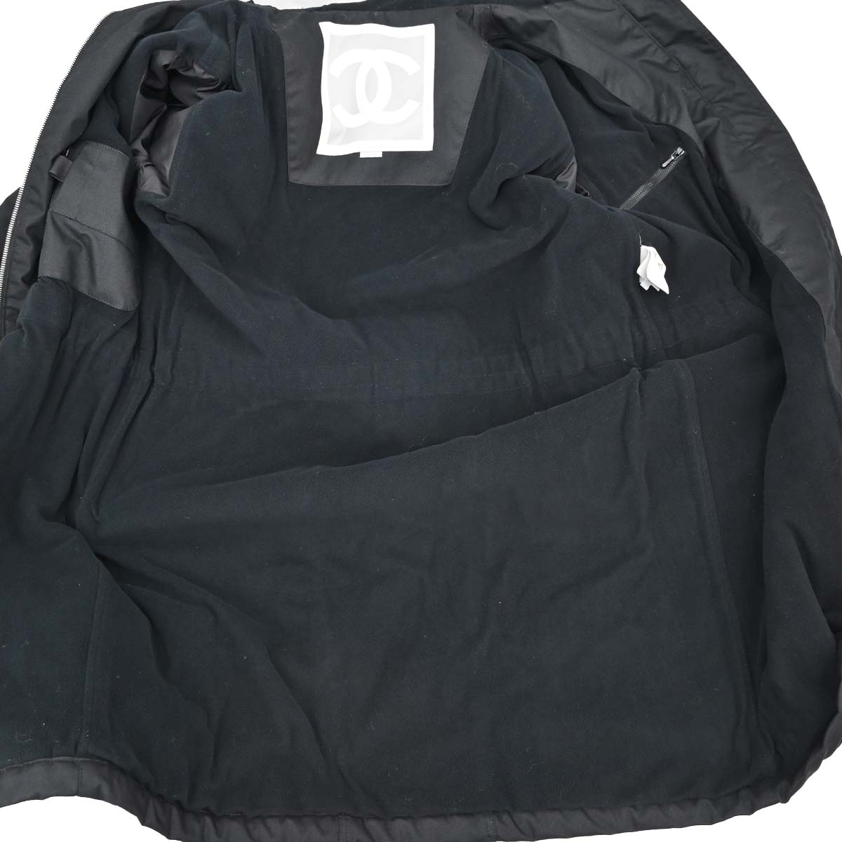 Chanel 2002 Sport Line Zip Up Hooded Jacket Black #44