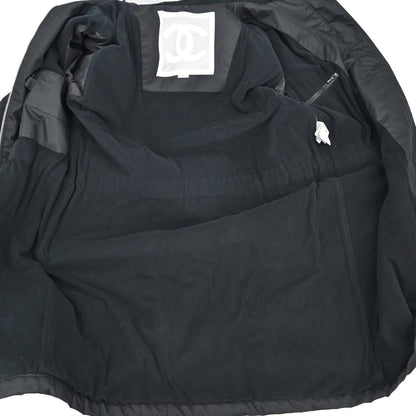 Chanel 2002 Sport Line Zip Up Hooded Jacket Black #44