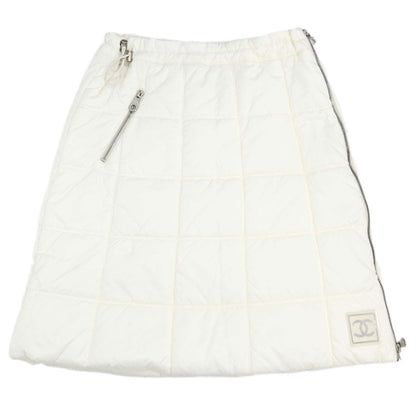 Chanel 2000 Sport Line Zipper Skirt White #38