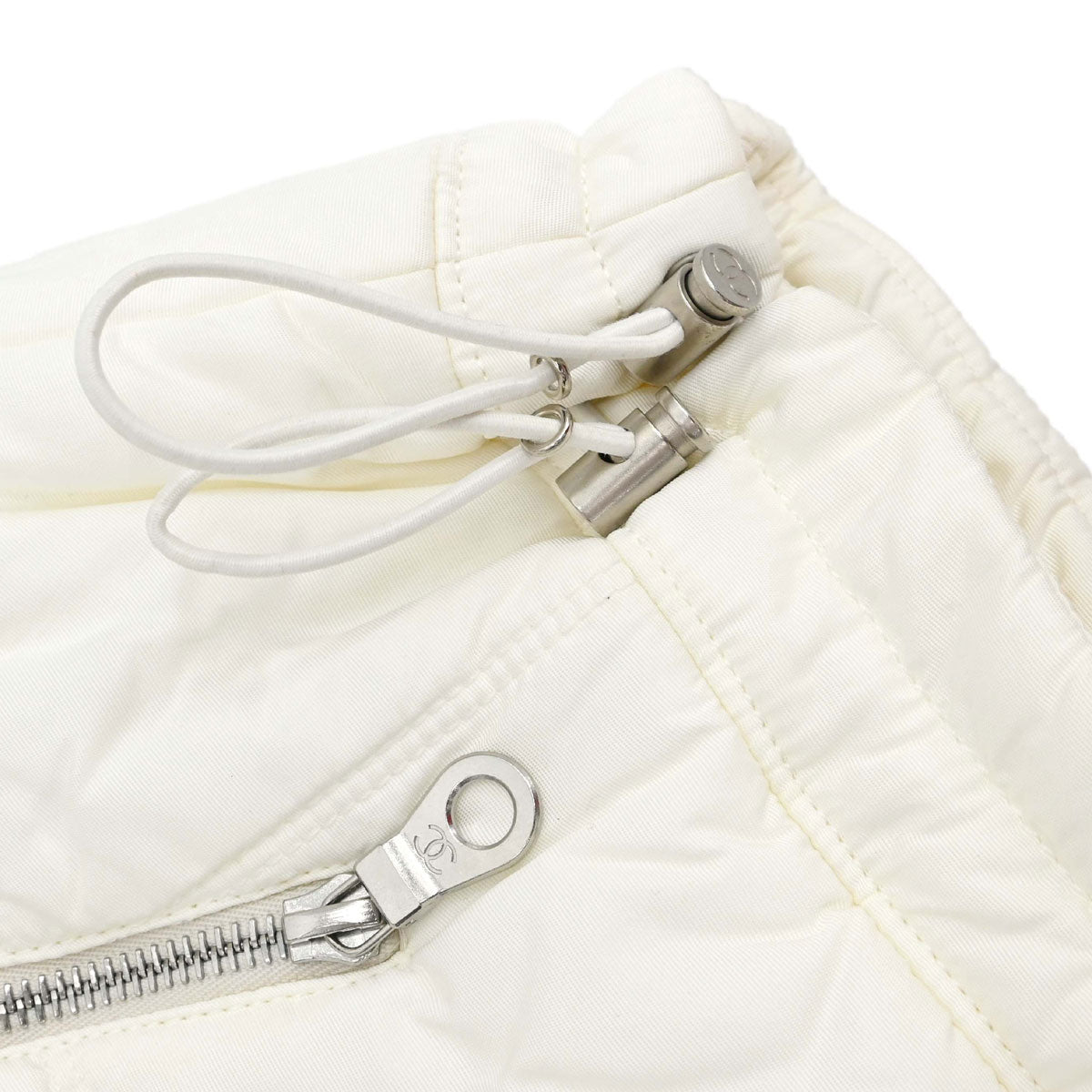 Chanel 2000 Sport Line Zipper Skirt White #38