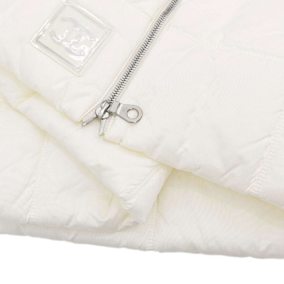 Chanel 2000 Sport Line Zipper Skirt White #38