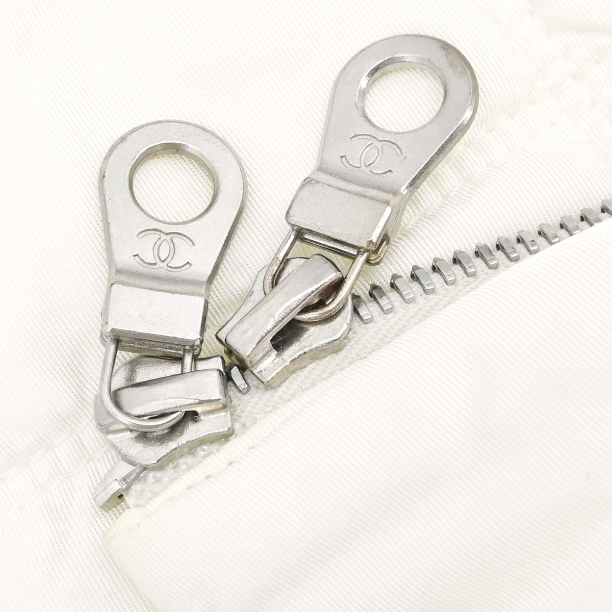 Chanel 2000 Sport Line Zipper Skirt White #38