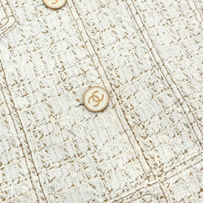 Chanel 2001 Setup Vest Skirt White #38