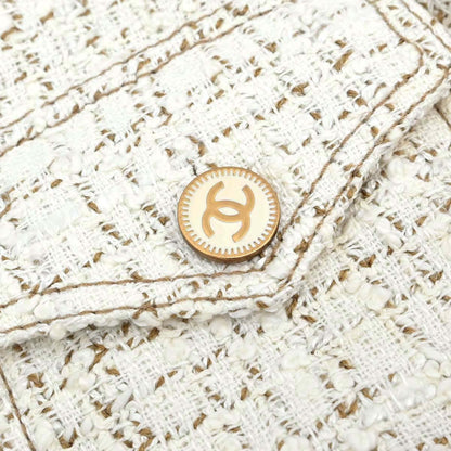 Chanel 2001 Setup Vest Skirt White #38