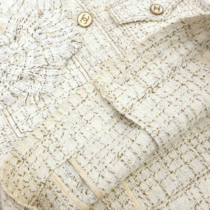 Chanel 2001 Setup Vest Skirt White #38