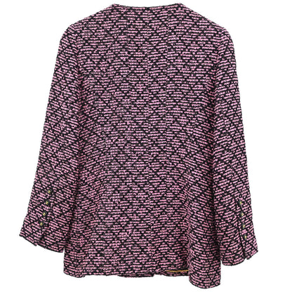 Chanel 1995 Collarless Tweed Jacket Pink Black #40