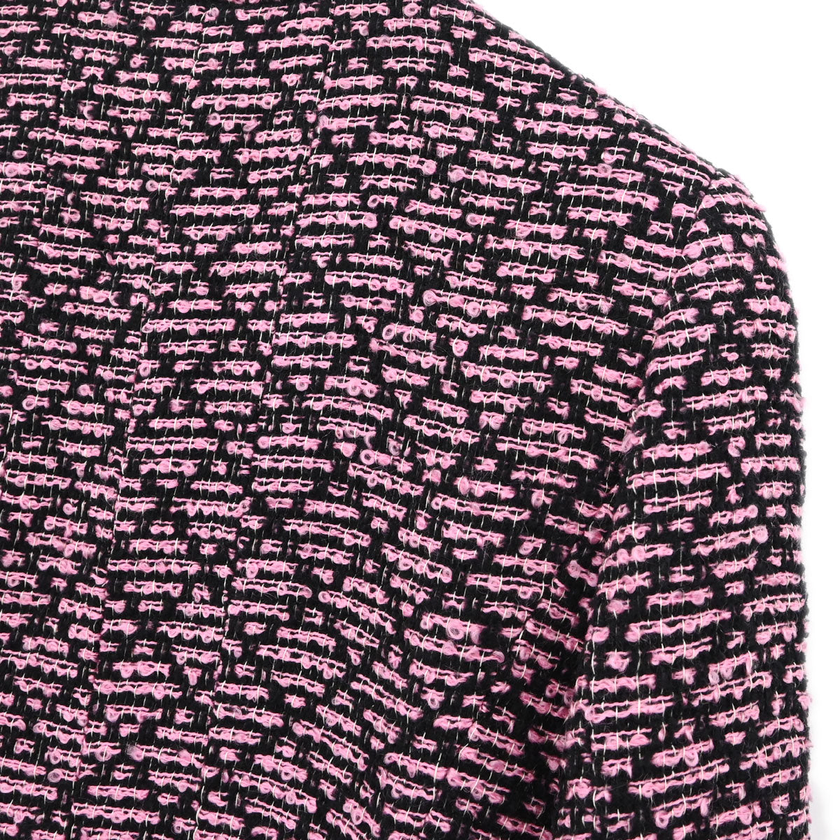 Chanel 1995 Collarless Tweed Jacket Pink Black #40