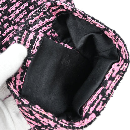Chanel 1995 Collarless Tweed Jacket Pink Black #40