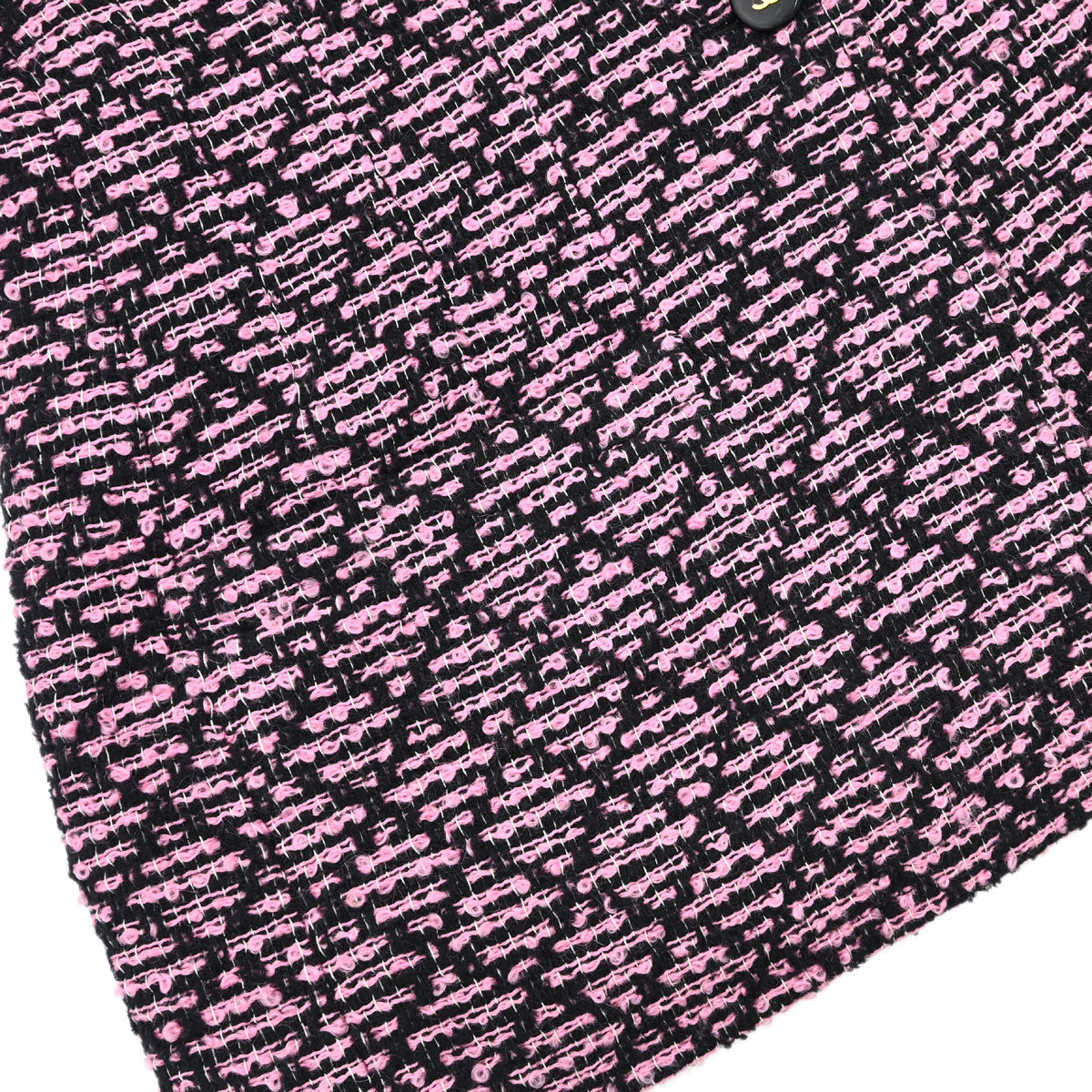Chanel 1995 Collarless Tweed Jacket Pink Black #40