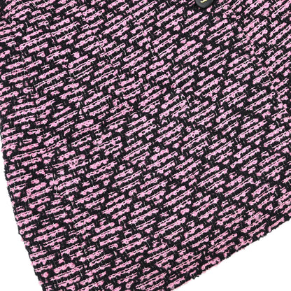 Chanel 1995 Collarless Tweed Jacket Pink Black #40
